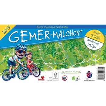 Ručne maľovaná cyklomapa Gemer-Malohont