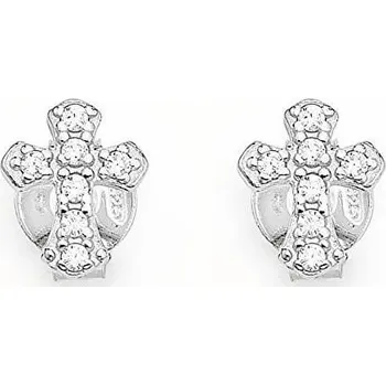 Náušnice Stříbrné náušnice Amen Cross