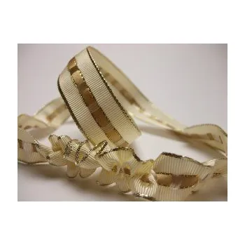 Stuha a.s. Řasící stuha s lurexem zlatá, šíře 23 mm