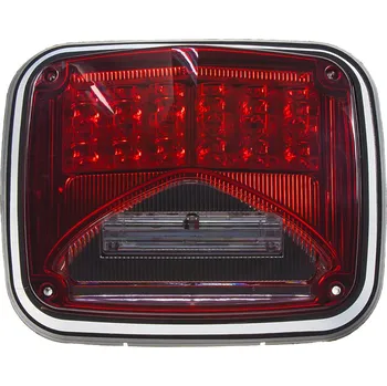 Autoelektronika Výstražné LED světlo obdélníkové s přísvitem, 12/24V, červené, R65 (kf026red)
