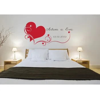 Samolepící dekorace Samolepky na zeď-Nápis-Svatební srdíčko - XS
