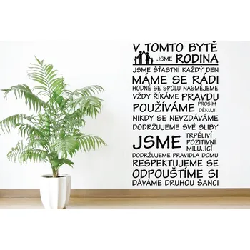 Samolepící dekorace Samolepky na zeď-Nápis-V tomto bytě - S (60 x 100 cm)