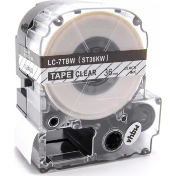 Pásek do tiskárny Epson LC-ST36KW, 36mm x 8m, černý tisk / průhledný podklad, kompatibilní páska