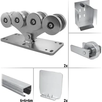 brána CAIS CAIS 10.1Z - sestava pro výrobu pojezdu posuvné nesené brány do průjezdu 13,1 m a 1180 kg, pozinkovaný profil