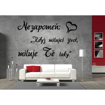 Samolepící dekorace Samolepky na zeď-Nápis-Život II - S (60 x 38 cm)