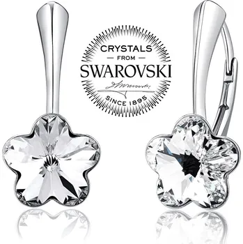 Náušnice Silvego stříbrné náušnice se Swarovski® Crystals květ čirý VSW016E-clear