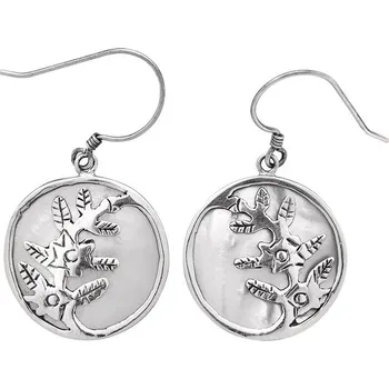 Náušnice Stříbrné náušnice s perletí Ag 5,3 g vanilka