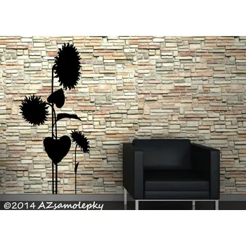 Samolepící dekorace Samolepky na zeď - Slunečnice - XS (35 x 75 cm)