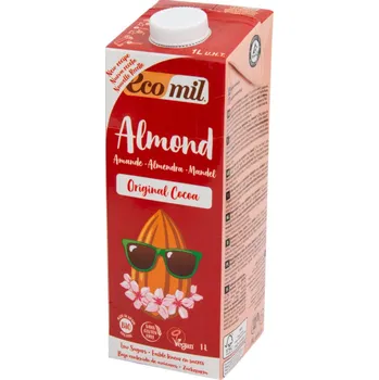 Ecomil Nápoj ze sladkých mandlí s kakaem Bio 1 l Rostlinné mléko Ecomil Nápoj ze sladkých mandlí s kakaem Bio 1 l