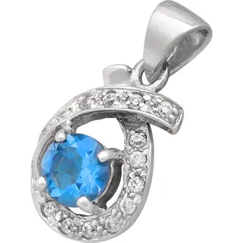 Přívěsek Stříbrný přívěsek s topazem a zirkony Ag 1,9 g