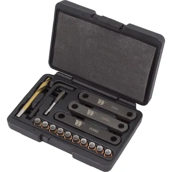 Sada nářadí Sada pro opravu závitů brzd M9 x 1.25 mm, pro Opel, Ford a VAG, Welzh (Welzh Werkzeug)