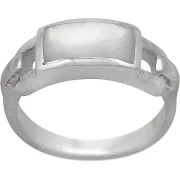 Prsten ShopBOB stříbrný prsten s bílou perletí Ag 4,7 g 57