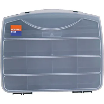 WorkersBest PL-80025 kufr na drobný materiál 25 cm 12 přihrádek zelený