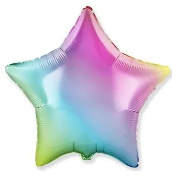 Party dekorace Balónek foliový 45 cm hvězda DUHOVÁ - RAINBOW