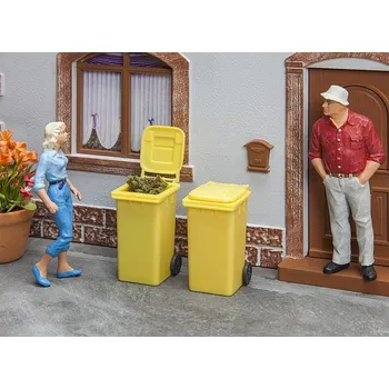 Modelová železnice Popelnice žluté 2 ks G - Faller Pola 333225 (Zahradní železnice)