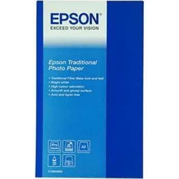 Fotopapír Epson Traditional Photo Paper S045052 C13S045052, 330 g/m2, A2, 25ks, saténový, bílý, foto papír