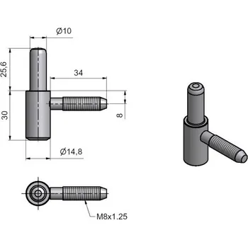 pant Závěs DV šr. 60/10 SD M8 ŽL.ZN