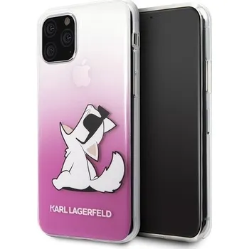 Pouzdro na mobilní telefon Recenze Karl Lagerfeld Hard Case Choupette Fun pro Apple iPhone 11 Pro růžové