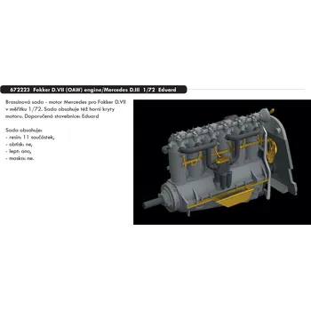 Volný čas Eduard 1/72 Fokker D.VII (OAW) engine/Mercedes D.III (EDUARD)