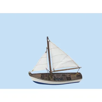 SEA CLUB Model malého rybářského člunu s bílými plachtami 16 cm 5170