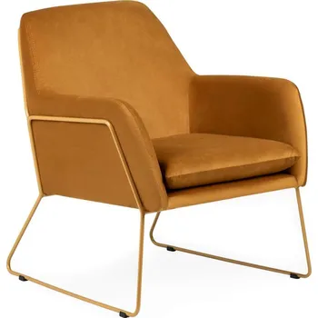 Křeslo MAMBA křeslo Haris, hořčicová/zlatá, samet