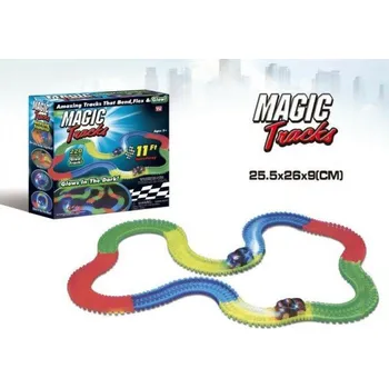 autodráha Dráha s autem svítící Maxi plastová 220 dílná autodráha délka 3,2 m