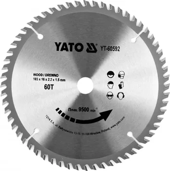 Pilový kotouč Yato YT-60592 165 x 16 mm 60 zubů