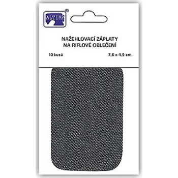 Riflové nažehlovací záplaty tmavě modré, 7,6x4,9 cm, 10ks