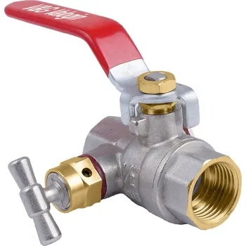 Vodovodní kohout Kulový kohout FF 3/4" S VYPOUŠTĚNÍM, PN30 Páka, UCPÁVKA, plnoprůtok 140034