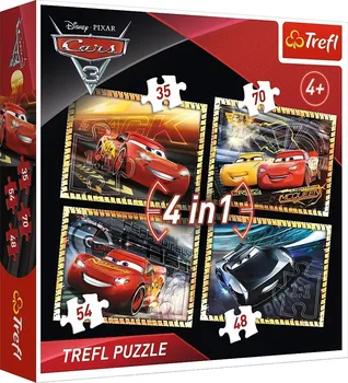 Puzzle Trefl Auta 3 Závodíme 4v1 35, 48, 54, 70 dílků