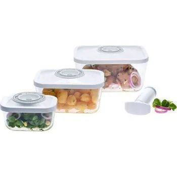 Dóza na potraviny vakuové nádoby Status, sklo (3 ks)