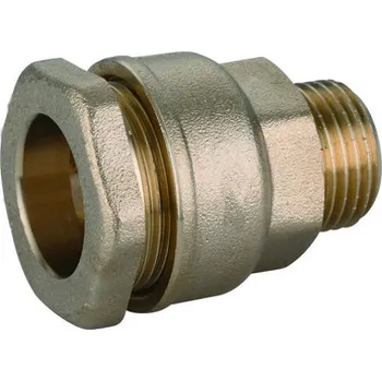 Vodovodní potrubí Přechod svěrný MOSAZNÝ 25 mm x 3/4" vnější závit - Tvarovka na PE trubky, PN16 48082534