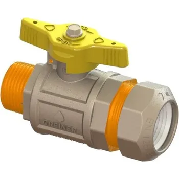 Vodovodní kohout GREINER S.p.A. Plynový kohout na PE s vnějším závitem 1" x 32mm 6152.24.00.100