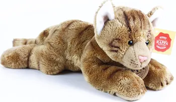 Plyšová hračka Rappa Plyšová kočka ležící 18 cm hnědá