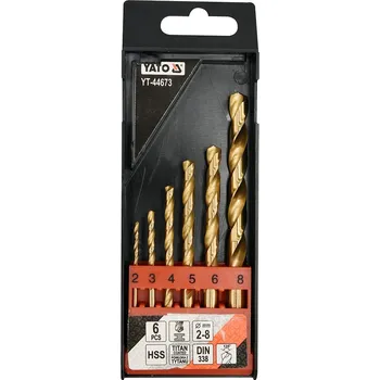 Vrták YATO HSS-TiN YT-44673 sada vrtáků do železa 2 - 8 mm 6 ks