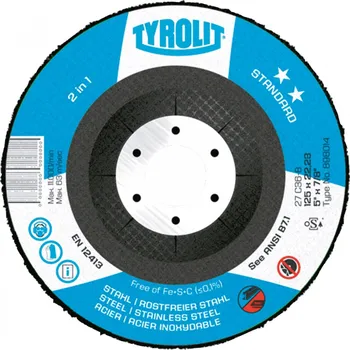Brusný kotouč TYROLIT 898014/C36B standardní hrubý čisticí disk 115x22,23mm vypouklý