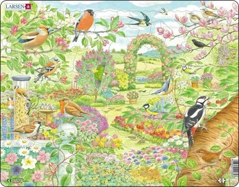 Puzzle Larsen Puzzle Maxi Ptáčkové a květiny na zahradě 60 dílků