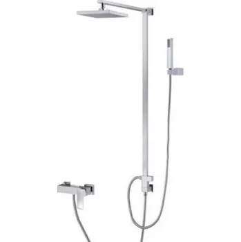 Sprchový panel BELAGGIO TORINO 2856 Nástěnný sprchový sloup s hranatou vodovoní baterií s příslušenstvím, CHROM, rozteč 150mm TO2856