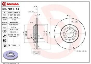 Brzdový kotouč Brembo Coated Disc Line 09.7011.11