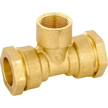 Vodovodní potrubí BUGATTI Mosazný svěrný t-kus - vnitřní závit BTI 25 x 3/4&quot; x 25 mm - VALVOPAT 30250006