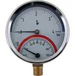 MALGORANI SITEM Termomanometr d80mm 0-4 BAR 0-120°C SPODNÍ vývod 1/2" - voda, vzduch TM5404S