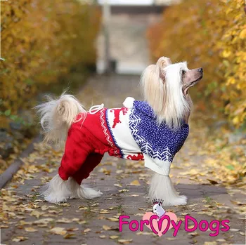 Obleček pro psa FOR MY DOGS Pletený obleček pro psy i fenky RED REINDEER Velikost: 22