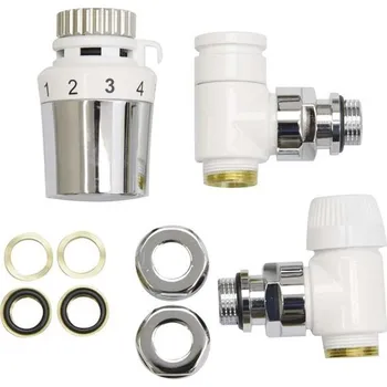 Hlavice pro radiátor Termostatická hlavice CHROM + 1/2" rohové ventily keramika Honeywell TRW15AH7LCEE