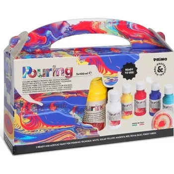 Speciální výtvarná barva Primo Sada akrylových barev Pouring  5 x 100 ml