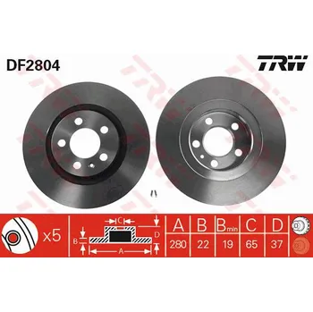 Brzdový kotouč TRW DF2804