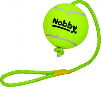 Hračka pro psa Nobby Tenisový míček 7,5 cm s lanem 70 cm