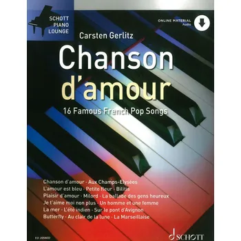 CHANSON D'AMOUR (16 famous french song) + Audio Online / sólo klavír