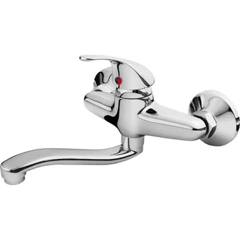 Vodovodní baterie Baterie umyvadlová nástěnná, chrom, prohlé ramínko 20cm, rozteč 100mm, BALLETTO