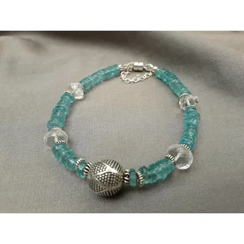 Náramek Náramek apatit, křišťál, stříbro