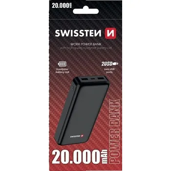 Powerbanka Swissten Worx 20000 mAh černá